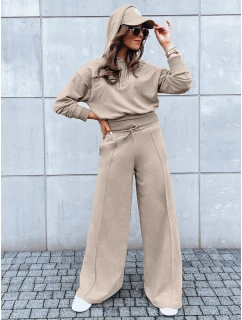 Dámsky komplet nohavíc so širokými nohavicami GALAXY GLOW dark beige FashionStreet AY0909