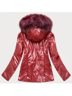 Dámska ľahká zimná bunda metalická bordová (721art)