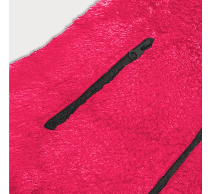 Plyšová dámska vesta vo farbe červeného melónu (HH005-28)