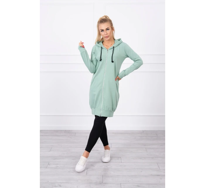 Mikina s kapucňou tmavo mätová Mikina s kapucňou tmavo mätová