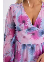 Vzdušné šaty s květinovým motivem modré Vzdušné šaty s květinovým motivem modré