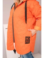 Dámska prešívaná bunda s kapucňou a HOPE Orange Dámska prešívaná bunda s kapucňou a HOPE Orange