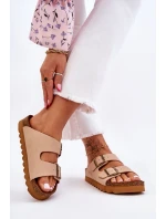 Klasyczne Damskie Klapki Big Star LL274478 Beżowe