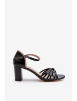 Damskie Sandały Na Słupku Czarne Pyrrette
