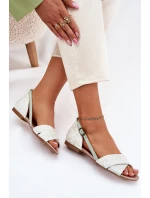 Skórzane Sandały Płaskie Maciejka 04614-46 Miętowe