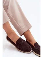 Dámské mokasiny z imitace semiše Vinceza 62273 Čokoládové