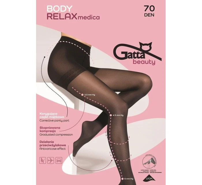 Punčocháče Gatta Body Relax Medica 70 den 5-XL