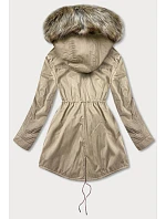DAMSKA PARKA ZIMOWA NA MISIU Z KAPTUREM BEŻOWA model 21242012 - Libland