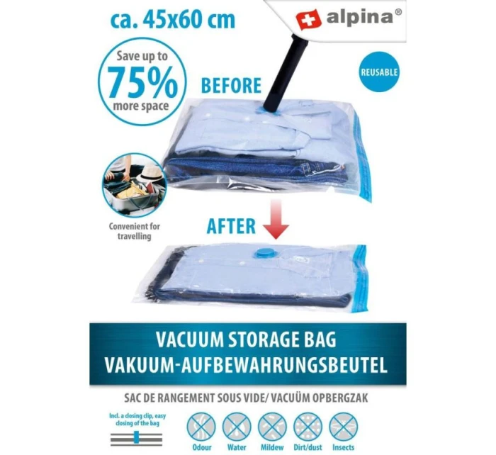 Vak na oblečenie, prestieradlá 45x60cm ALPINA Vak na oblečenie, prestieradlá 45x60cm ALPINA