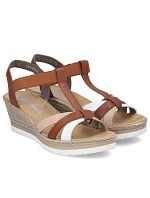Hnedé dámske sandále na platforme Rieker 61995-81 Hnedé dámske sandále na platforme Rieker 61995-81