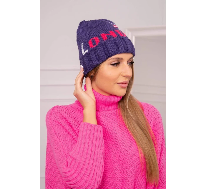 Dámská čepice London model 18752259 tmavě fialová - K-Fashion