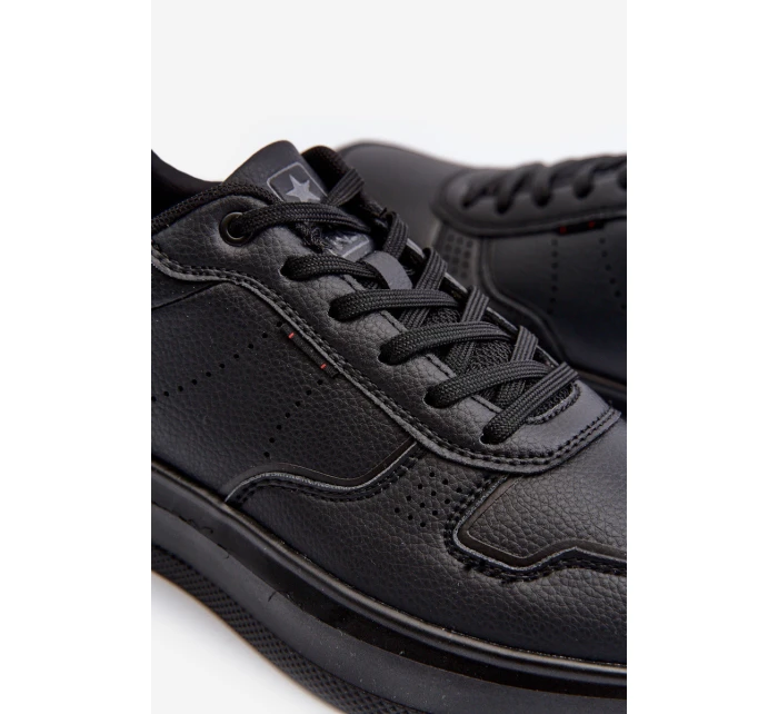 Lehké pánské tenisky na platformě z ekokože černé model 21658094 - EVENTO