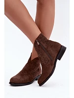 Dámské nízké kozačky s  částí  hnědé model 22366497 - S.Barski