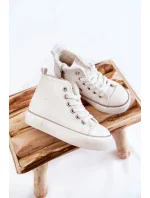 Detské vysoké tenisky so zipsom Big Star KK374227 White