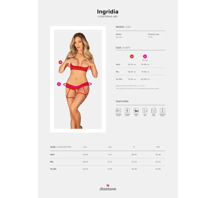 Krásny set otvorený Ingridia crotchless set - Obsessive Krásny set otvorený Ingridia crotchless set - Obsessive