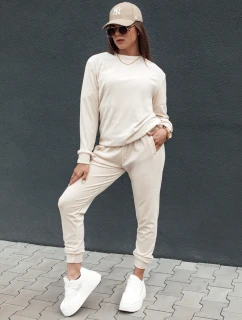 Dámský velurový komplet ecru model 21978632 - Dstreet