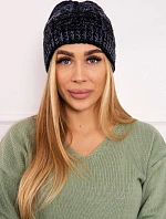 Fleecová čiapka Melisa K241 čierna + modrá