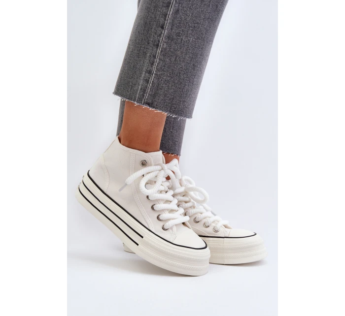 Dámské tenisky na platformě bílé model 21652300 - Boto