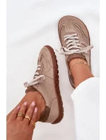 Dámské Kožené Tenisky Barefoot model 21705225 Béžové - Zazoo Dámské Kožené Tenisky Barefoot model 21705225 Béžové - Zazoo