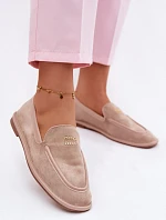 Dámské ploché mokasíny s lemovkou Vinceza Béžové