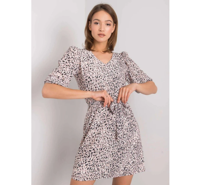 Dámske šaty LK SK 508079.47P Púdrovo ružový vzor - Lakerta