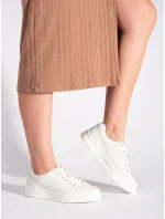 Módne biele dámske tenisky na platforme Módne biele dámske tenisky na platforme