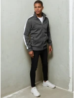 Pánska tmavosivá mikina na zips FashionStreet BX5563