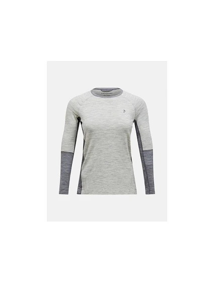 Termotriko PEAK PERFORMANCE Magic Crew Wool-blend Baselayer Women, sivé Termotriko PEAK PERFORMANCE Magic Crew Wool-blend Baselayer Women, sivé