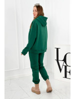 Izolovaná bavlnená súprava, mikina + nohavicami Brooklyn tmavo zelená