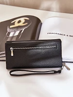 Duży Portfel Damski Z Tłoczeniem Eko Skóra Czarne Martiel