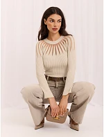 Sweter IR SW model 22400690 jasny beżowy - FPrice Sweter IR SW model 22400690 jasny beżowy - FPrice