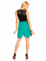 Dámské šaty bez rukávů s krajkou krátké zelené Černá  model 15042496 - Mayaadi