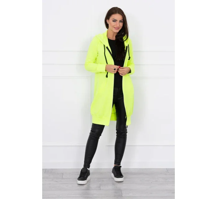 Šaty s kapucňou, mikina žltá neónová