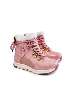 Dětské zateplené kozačky na zip Big Star model 21599161 Růžove - Big Star Shoes