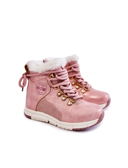 Detské zateplené topánky so zipsom Big Star KK374177 Pink