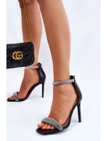 Eleganckie Sandałki Na Szpilce Czarne Patricio Eleganckie Sandałki Na Szpilce Czarne Patricio