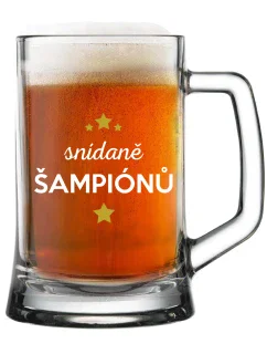 SNÍDANĚ ŠAMPIÓNŮ - pivní sklenice 0,5 l