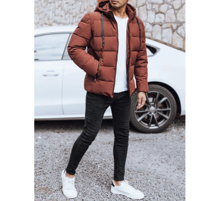 Pánská prošívaná zimní bunda s kapucí šedá Dstreet model 21991480 - FashionStreet