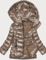 Prešívaná bunda v kakaovej farbe pre prechodné obdobie (BR9790-12)