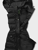 Dámska mikina bez rukávov s kapucňou čierna (CAN-860)