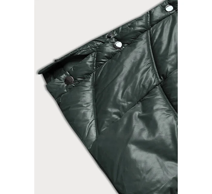 Tmavozelená ľahká dlhá dámska bunda (H-203)