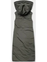 Tmavo modro-khaki dlhá dámska obojstranná vesta (B8137-3)