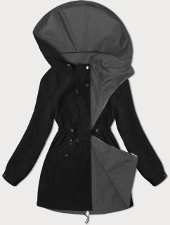Čierno-sivá tenká obojstranná dámska bunda (16M9081-392C)