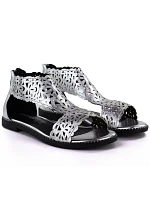 Dámske strieborné šnurovacie sandále M.Daszynski MR24148-2 Dámske strieborné šnurovacie sandále M.Daszynski MR24148-2