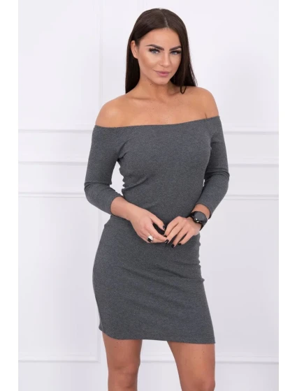 Pruhované vypasované šaty graphite melange Pruhované vypasované šaty graphite melange