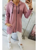 Mikina se zipem na zádech tmavě růžová