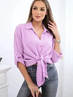 Bavlnená mušelínová košeľa fialová