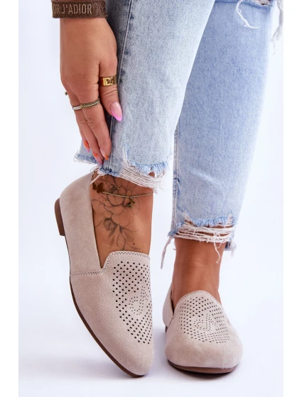 Semišové pohodlné mokasíny Béžove model 21615627 - S.Barski