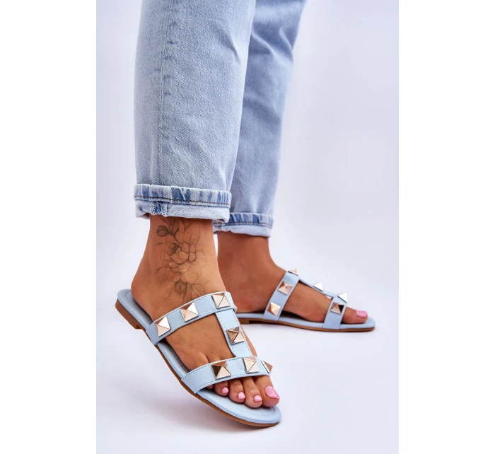 Damskie Klapki Z Dużymi Ćwiekami Niebieskie Mercure Damskie Klapki Z Dużymi Ćwiekami Niebieskie Mercure