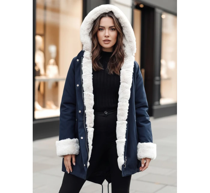 Dámská zimní bunda navy blue Dstreet model 21982597 - FashionStreet Dámská zimní bunda navy blue Dstreet model 21982597 - FashionStreet